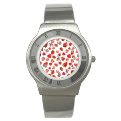 Strawberries Stainless Steel Watch by SychEva