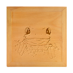 Frog Animal Sun Amphibian Figure Digital Art Wood Photo Frame Cube by Wegoenart