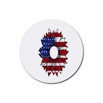 Us Flag Flower Sunshine Flag America Usa Rubber Coaster (Round)