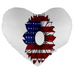 Us Flag Flower Sunshine Flag America Usa Large 19  Premium Flano Heart Shape Cushions