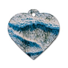 Waves Wave Nature Beach Dog Tag Heart (two Sides)