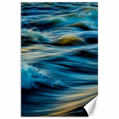 Waves Wave Water Blue Sea Ocean Abstract Canvas 24  X 36 