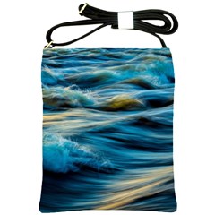 Waves Wave Water Blue Sea Ocean Abstract Shoulder Sling Bag