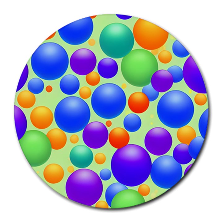 Background Pattern Design Colorful Bubbles Round Mousepad