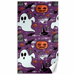 Pumpkin Ghost Witch Hat Halloween Sketch Holiday Canvas 40  X 72  by Ravend