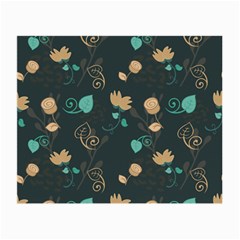 Flowers Leaves Pattern Seamless Green Background Small Glasses Cloth (2 Sides) by Ravend