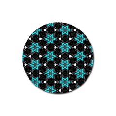Pattern Design Scrapbooking Colorful Stars Rubber Round Coaster (4 Pack)