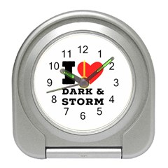 I Love Dark And Storm Travel Alarm Clock by ilovewhateva