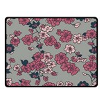 Traditional cherry blossom on a gray background Fleece Blanket (Small) 50 x40  Blanket Front
