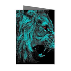 Angry Male Lion Predator Carnivore Mini Greeting Cards (pkg Of 8)