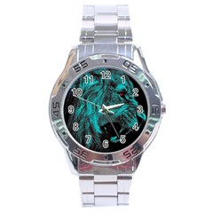 Angry Male Lion Predator Carnivore Stainless Steel Analogue Watch