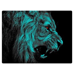 Angry Male Lion Predator Carnivore Two Sides Premium Plush Fleece Blanket (extra Small) by Salman4z