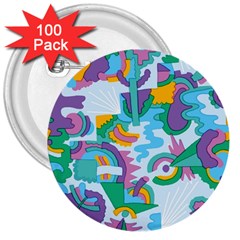 Pattern Hotdogtrap 3  Buttons (100 Pack) 