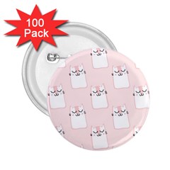Pattern Pink Cute Sweet Fur Cats 2 25  Buttons (100 Pack)  by Salman4z