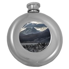 Nature s Symphony: A Portrait Of Ushuaia s Wild Beauty  Round Hip Flask (5 Oz) by dflcprintsclothing