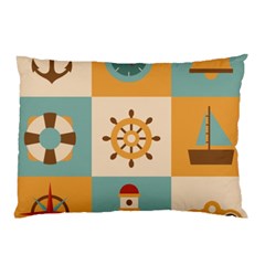 Nautical Elements Collection Pillow Case (two Sides) by Salman4z