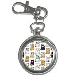 Cat Kitten Seamless Pattern Key Chain Watches