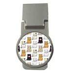 Cat Kitten Seamless Pattern Money Clips (Round) 