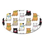 Cat Kitten Seamless Pattern Oval Magnet