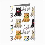 Cat Kitten Seamless Pattern Mini Greeting Card