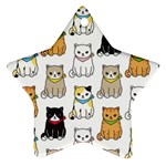 Cat Kitten Seamless Pattern Star Ornament (Two Sides)