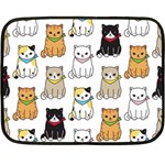 Cat Kitten Seamless Pattern Fleece Blanket (Mini)