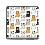 Cat Kitten Seamless Pattern Memory Card Reader (Square 5 Slot)