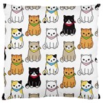 Cat Kitten Seamless Pattern Large Cushion Case (One Side)