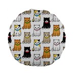 Cat Kitten Seamless Pattern Standard 15  Premium Flano Round Cushions