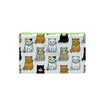 Cat Kitten Seamless Pattern Cosmetic Bag (XS)