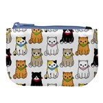 Cat Kitten Seamless Pattern Large Coin Purse