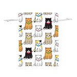 Cat Kitten Seamless Pattern Lightweight Drawstring Pouch (L)