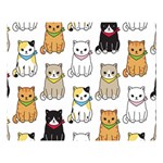 Cat Kitten Seamless Pattern Premium Plush Fleece Blanket (Large)