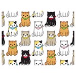 Cat Kitten Seamless Pattern Premium Plush Fleece Blanket (Extra Small)