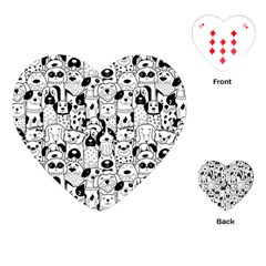 Seamless-pattern-with-black-white-doodle-dogs Playing Cards Single Design (heart) by Salman4z