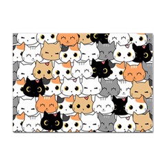 Cute-cat-kitten-cartoon-doodle-seamless-pattern Sticker A4 (100 Pack) by Salman4z