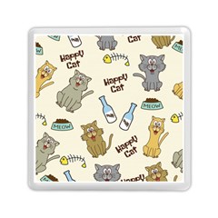 Happy-cats-pattern-background Memory Card Reader (square) by Salman4z