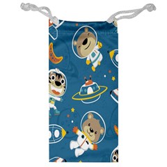 Seamless-pattern-funny-astronaut-outer-space-transportation Jewelry Bag by Salman4z