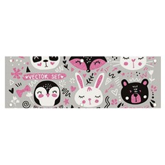 Big-set-with-cute-cartoon-animals-bear-panda-bunny-penguin-cat-fox Banner And Sign 6  X 2  by Salman4z