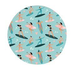 Beach-surfing-surfers-with-surfboards-surfer-rides-wave-summer-outdoors-surfboards-seamless-pattern- Mini Round Pill Box (pack Of 3) by Salman4z