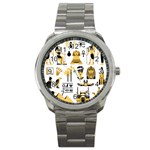Egypt-symbols-decorative-icons-set Sport Metal Watch