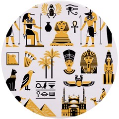 Egypt-symbols-decorative-icons-set Uv Print Round Tile Coaster by Salman4z