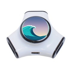 Tsunami Tidal Waves Wave Minimalist Ocean Sea 3-port Usb Hub by Ravend