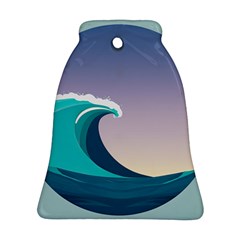 Tsunami Tidal Waves Wave Minimalist Ocean Sea Ornament (bell) by Ravend