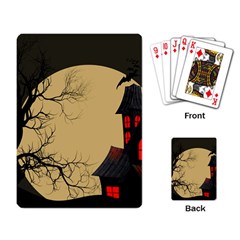 Halloween Moon Haunted House Full Moon Dead Tree Playing Cards Single Design (rectangle) by Ravend