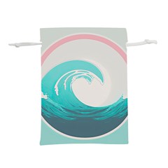 Tidal Wave Ocean Sea Tsunami Wave Minimalist Lightweight Drawstring Pouch (s) by Ravend