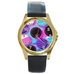 Cookies Chocolate Cookies Sweets Snacks Baked Goods Round Gold Metal Watch Front