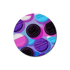 Cookies Chocolate Cookies Sweets Snacks Baked Goods Rubber Round Coaster (4 Pack) by Ravend