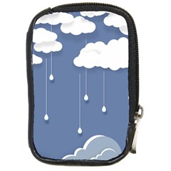 Clouds Rain Paper Raindrops Weather Sky Raining Compact Camera Leather Case