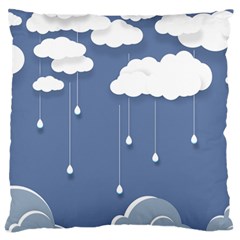 Clouds Rain Paper Raindrops Weather Sky Raining Standard Premium Plush Fleece Cushion Case (one Side) by Ravend